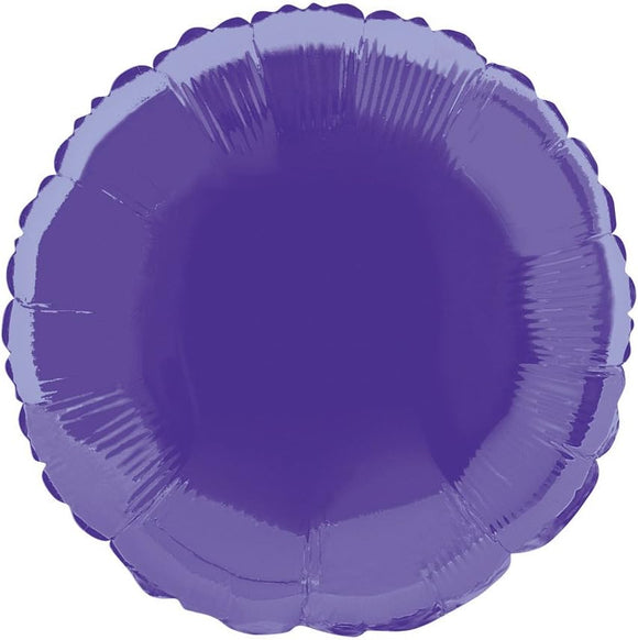 Purple Circle Shape Helium Filled Foil Balloon