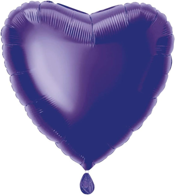 Deep Purple Heart Shape Helium Filled Foil Balloon