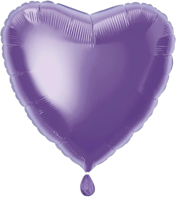 Lavender Heart Shape Helium Filled Foil Balloon