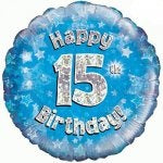 Blue Birthday Air Filled Table Decoration Available In  Ages From 1-21, 30th, 40th, 60th, 70th, 80th And Happy Birthday