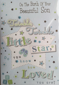 On The Birth Of Your Beautiful Son Greeting Card