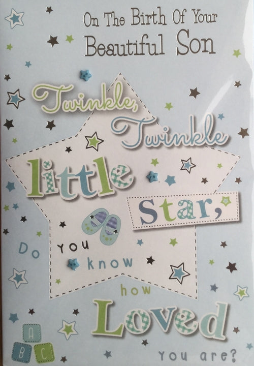 On The Birth Of Your Beautiful Son Greeting Card