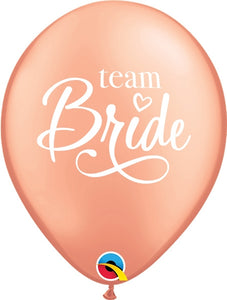 Team Bride Rose Gold Latex Balloons (6 Pack)