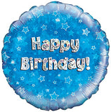 Blue Birthday Air Filled Table Decoration Available In  Ages From 1-21, 30th, 40th, 60th, 70th, 80th And Happy Birthday
