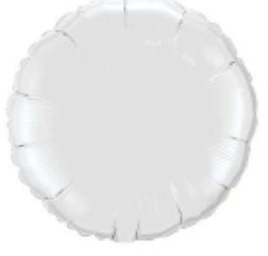 White Circle Shape Helium Filled Foil Balloon