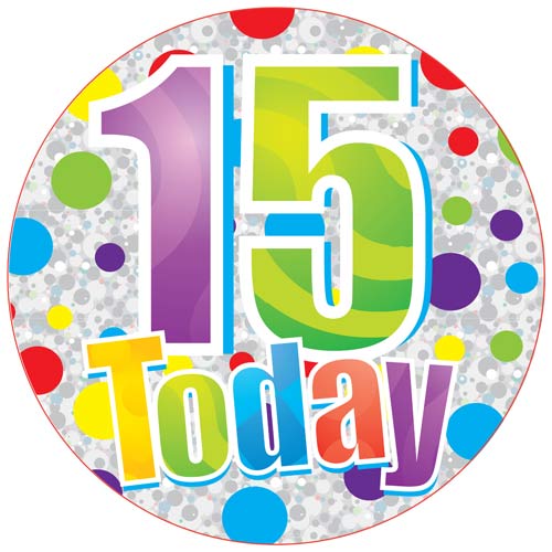 15 Today Dots Jumbo Badge