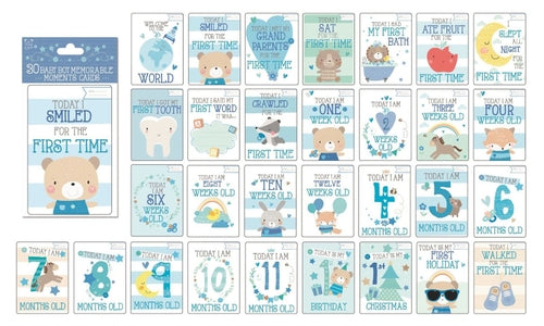 30 Baby Boy Memorable Moments Cards