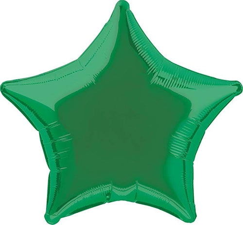 Green Star Shape Helium Filled Foil Balloon