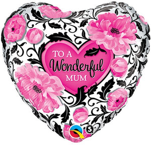 To A Wonderful Mum Helium Filled Foil Balloon