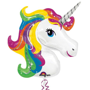 Rainbow Unicorn Supershape Helium Filled Foil Balloon
