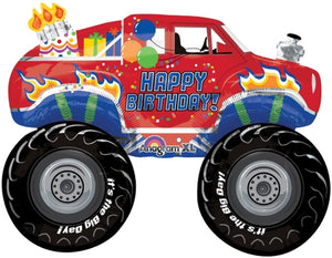 Happy Birthday Monster Truck Helium Filled Supershape Foil Balloon