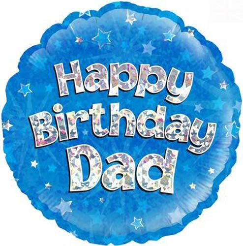 Happy Birthday Dad Blue Helium Filled Foil Balloon