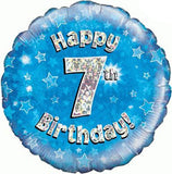 Blue Birthday Air Filled Table Decoration Available In  Ages From 1-21, 30th, 40th, 60th, 70th, 80th And Happy Birthday