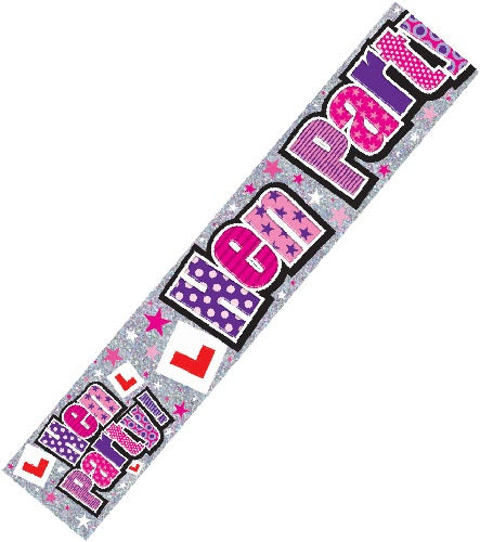 Hen Party Large Holographic Banner