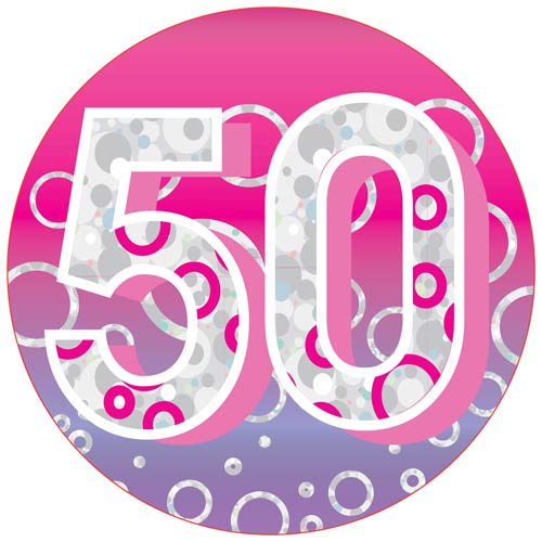 50 Pink Jumbo Badge