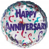 Happy Anniversary Streamers Helium Filled Foil Balloon