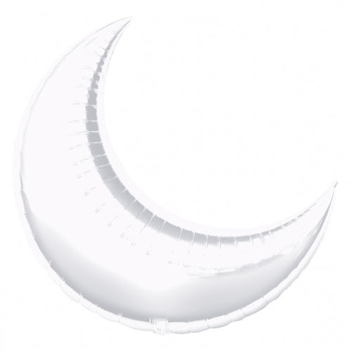 Silver Crescent Shape Helium Filled Foil Balloon