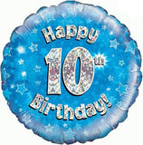 Blue Birthday Air Filled Table Decoration Available In  Ages From 1-21, 30th, 40th, 60th, 70th, 80th And Happy Birthday