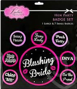 Hen Party 8 Badge Set