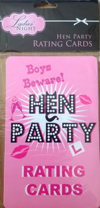 Hen Party Ratings Cards