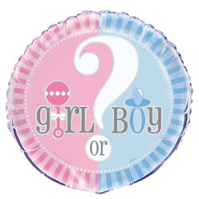 Girl Or Boy Baby Shower Helium Filled Foil Balloon