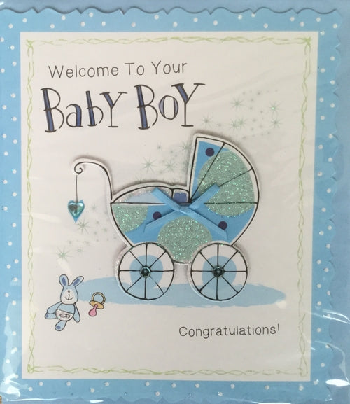 Welcome To Your Baby Boy Greeting Card