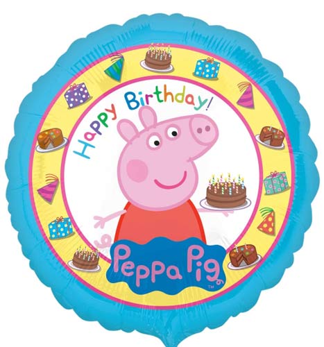 Peppa Pig Happy Birthday Helium Filled Foil Balloon
