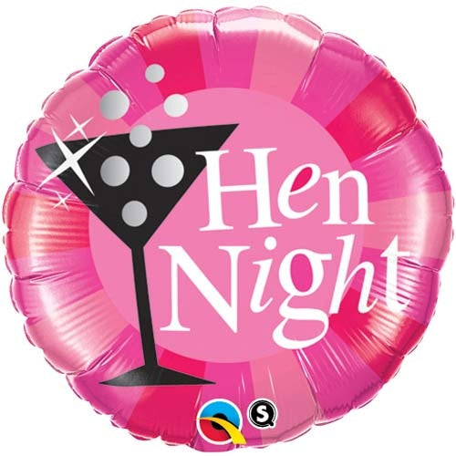 Hen Night Cocktail Glass Helium Filled Foil Balloon