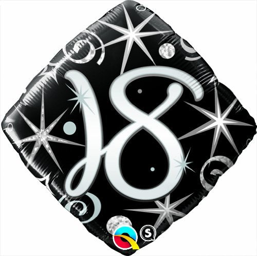 18th Birthday Sparkles And Swirls Helium Filled Foil Balloon