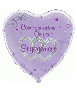 Congratulations On Your Engagement Heart Shape Helium Filled Foil Balloon