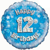 Blue Birthday Air Filled Table Decoration Available In  Ages From 1-21, 30th, 40th, 60th, 70th, 80th And Happy Birthday