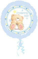 Forever Friends Blue Christening Wish Helium Filled Foil Balloon