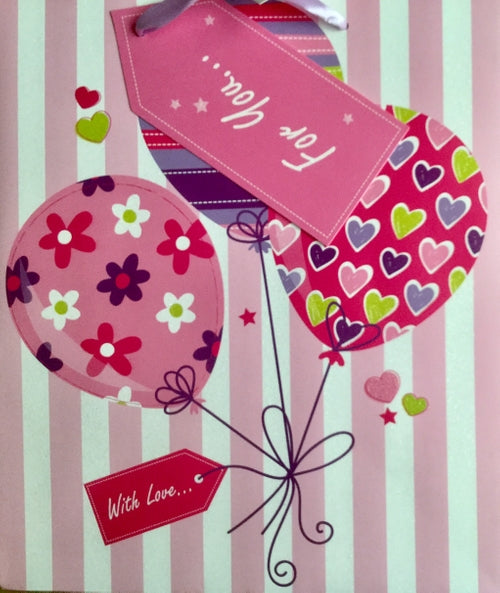 Pink Balloons Medium Gift Bag