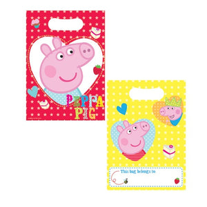 Peppa Pig Red/Yellow Party Loot Bags x8