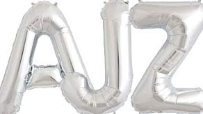 Silver Letter Helium Filled Supershape Foil Balloon