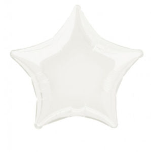 White Star Shape Helium Filled Foil Balloon