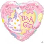 It's A Girl Giraffe Helium Filled Foil Balloon