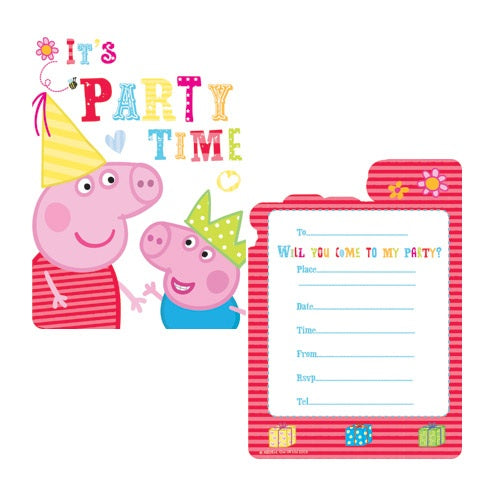 Peppa Pig Invitations And Envelopes (6 Pack)