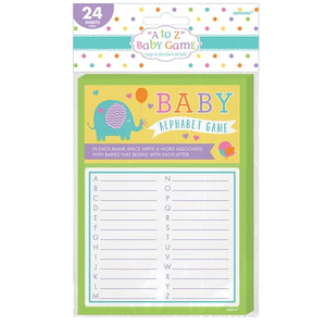 A To Z Baby Shower Alphabet Game x24