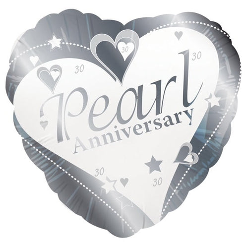 Pearl Anniversary Helium Filled Foil Balloon