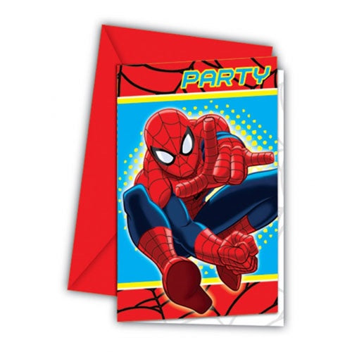 Spiderman Invitations And Envelopes (6 Pack)