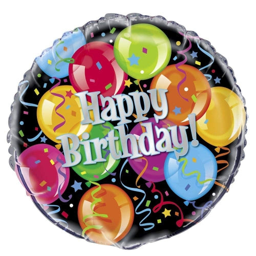 Happy Birthday Colourful Balloons Helium Filled Foil Balloon