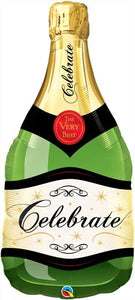 Celebrate Champagne Bottle Supershape Helium Filled Foil Balloon