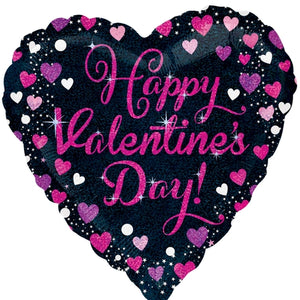 Sparkling Happy Valentine's Day Heart Shape Helium Filled Foil Balloon