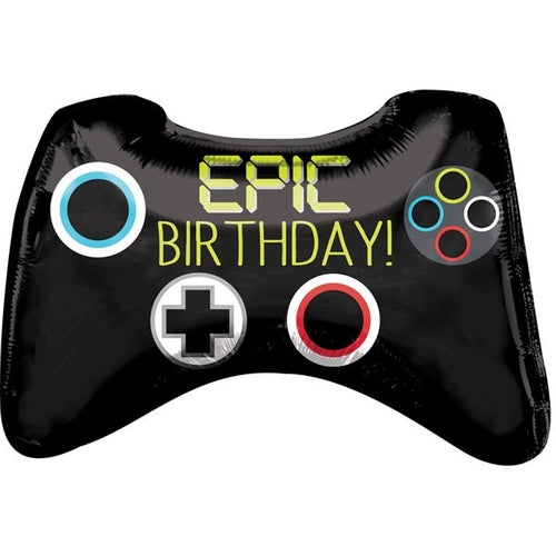 Epic Birthday Game Controller Supershape Helium Filled Foil Balloon