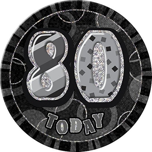 80 Today Black Glitz Jumbo Badge