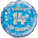 Blue Birthday Air Filled Table Decoration Available In  Ages From 1-21, 30th, 40th, 60th, 70th, 80th And Happy Birthday