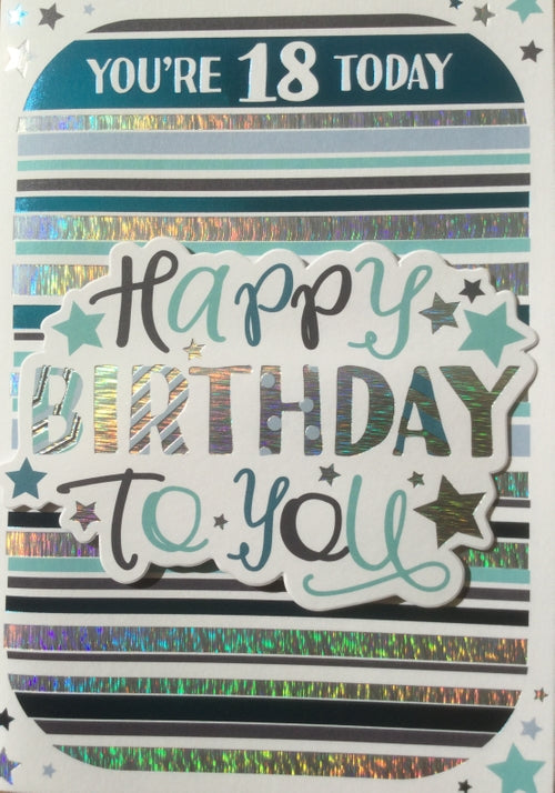 You're 18 Today Greeting Card