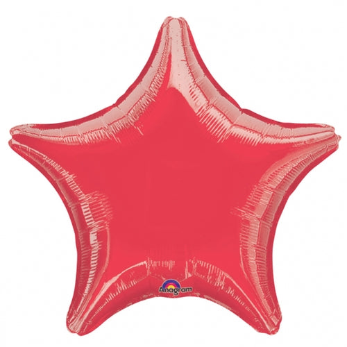 Red Star Shape Helium Filled Foil Balloon