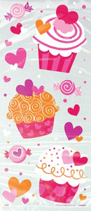 Cupcakes And Hearts Cello Party Loot Bags x20